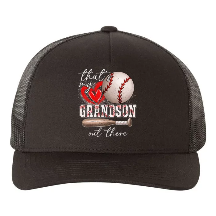 ThatS My Grandson Out There Gifts Women Baseball Grandma Yupoong Adult 5-Panel Trucker Hat