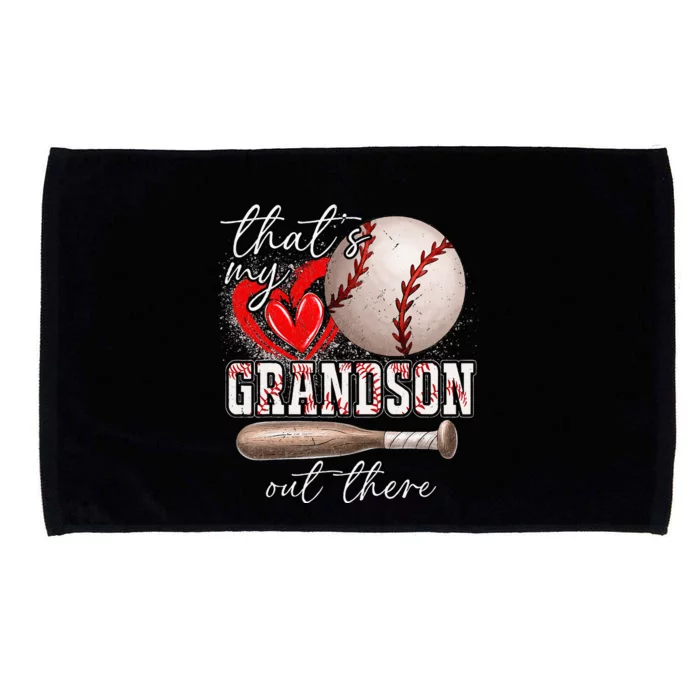 ThatS My Grandson Out There Gifts Women Baseball Grandma Microfiber Hand Towel