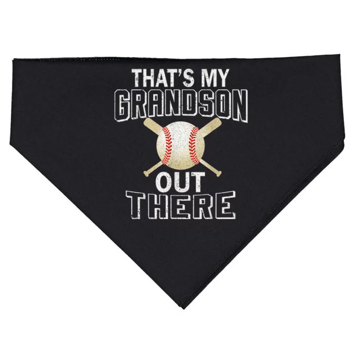 ThatS My Grandson Out There Baseball Grandma MotherS Day USA-Made Doggie Bandana