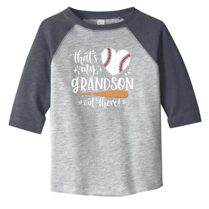 That's My Grandson Out There Baseball Grandma Mother's Day Toddler Fine Jersey T-Shirt