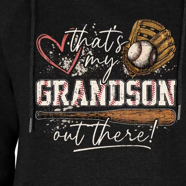 ThatS My Grandson Out There Baseball Grandma Womens Funnel Neck Pullover Hood