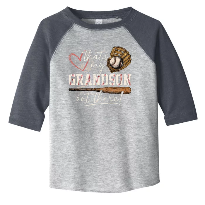 ThatS My Grandson Out There Baseball Grandma Toddler Fine Jersey T-Shirt