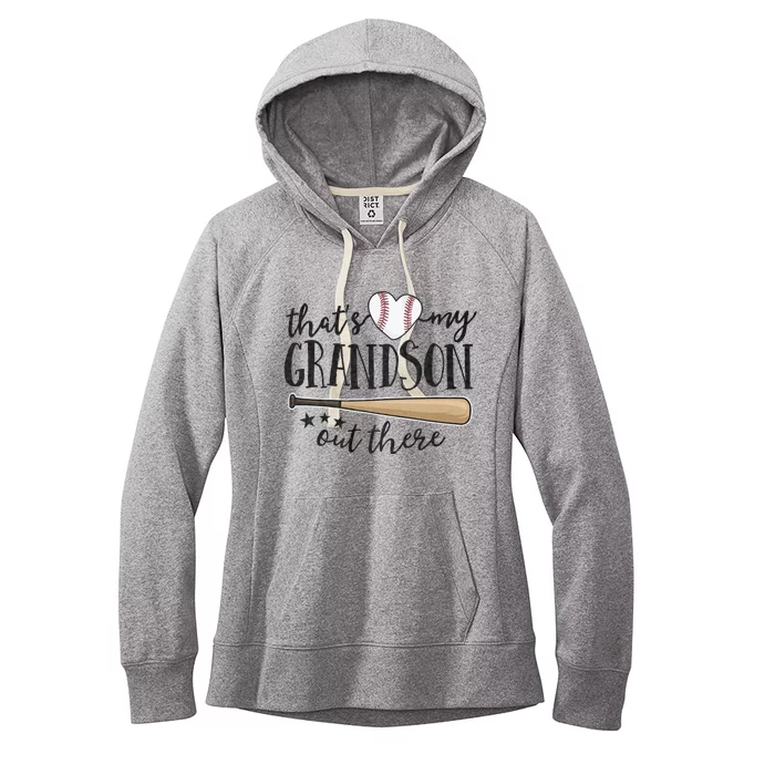 ThatS My Grandson Out There Baseball Grandma MotherS Day Women's Fleece Hoodie