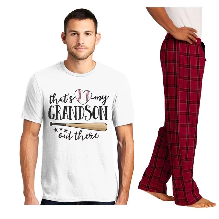 ThatS My Grandson Out There Baseball Grandma MotherS Day Pajama Set