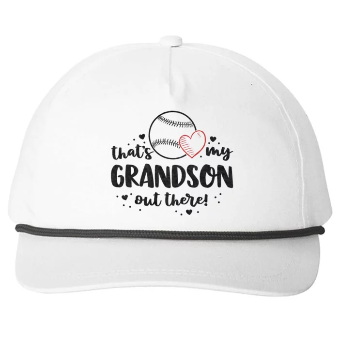 ThatS My Grandson Out There Baseball Grandma MotherS Day Snapback Five-Panel Rope Hat