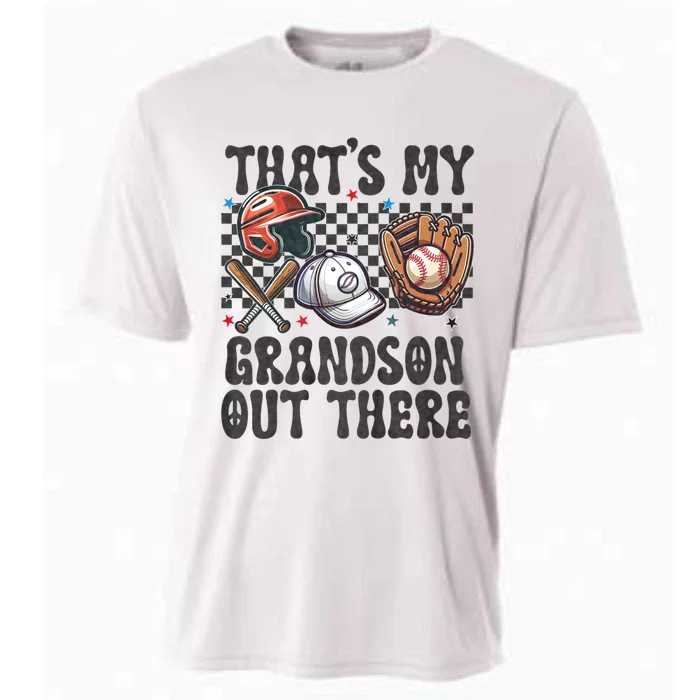 ThatS My Grandson Out There Baseball For Grandpa Grandma Cooling Performance Crew T-Shirt