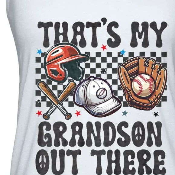 ThatS My Grandson Out There Baseball For Grandpa Grandma Ladies Essential Flowy Tank