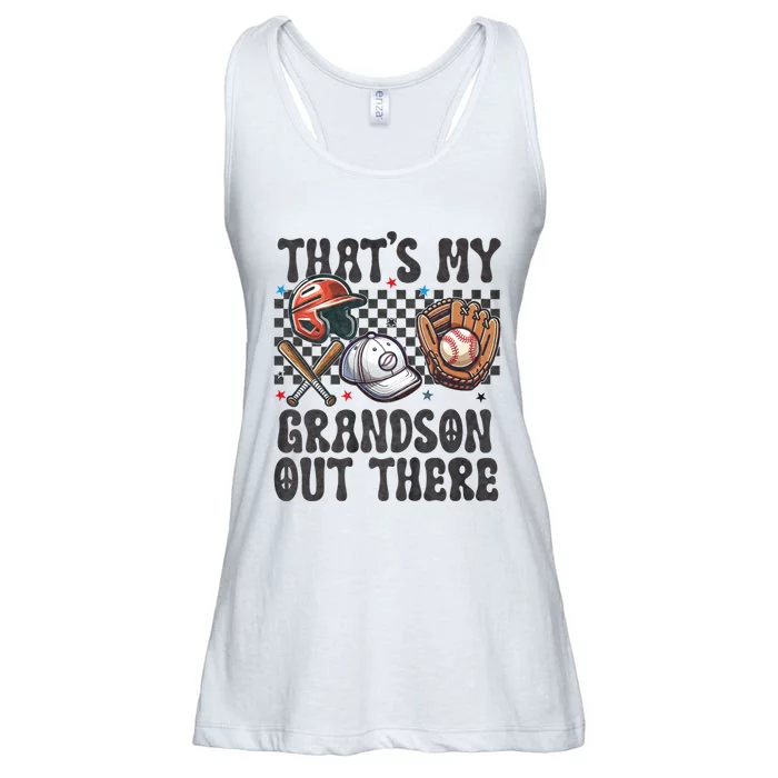 ThatS My Grandson Out There Baseball For Grandpa Grandma Ladies Essential Flowy Tank