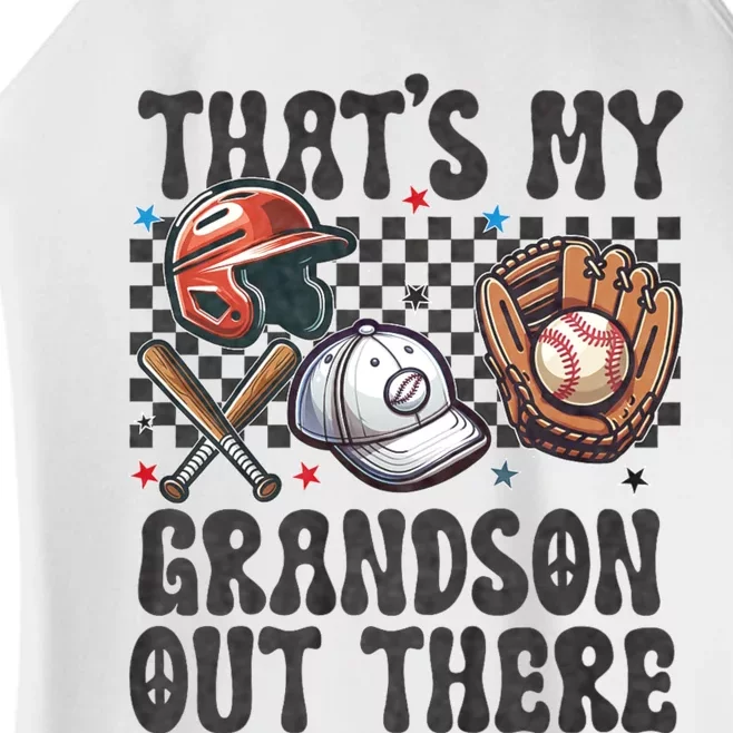 ThatS My Grandson Out There Baseball For Grandpa Grandma Women’s Perfect Tri Rocker Tank