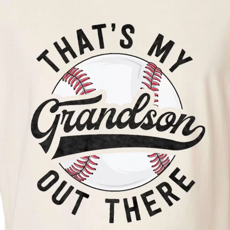 ThatS My Grandson Out There Baseball For Grandpa Grandma Garment-Dyed Women's Muscle Tee