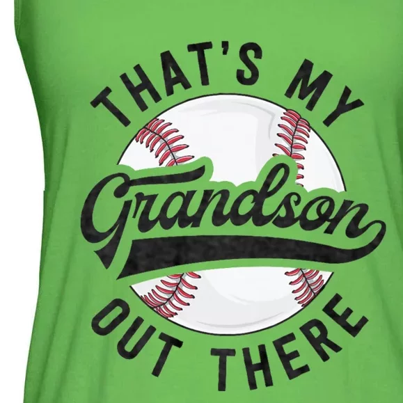 ThatS My Grandson Out There Baseball For Grandpa Grandma Ladies Essential Flowy Tank