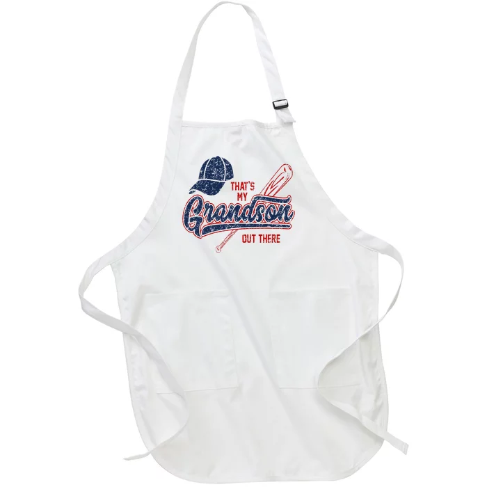 Thats My Grandson Out There Baseball Grandma Mothers Day Full-Length Apron With Pocket