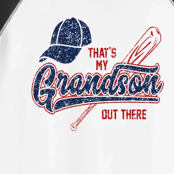 Thats My Grandson Out There Baseball Grandma Mothers Day Toddler Fine Jersey T-Shirt