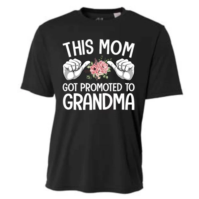 This Mom Got Promoted To Grandma Flower Art Cooling Performance Crew T-Shirt