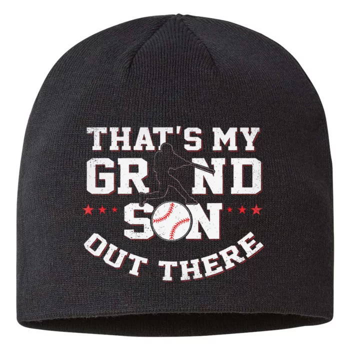 Thats My Grandson Out There Gifts Women Baseball Grandma Mom 8 1/2in Sustainable Knit Beanie