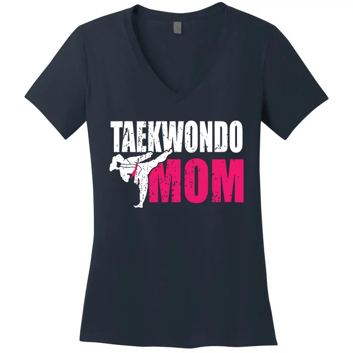 Taekwondo Mom Gift Idea Women Tae Cool Taekwondo Uniform Women's V-Neck T-Shirt