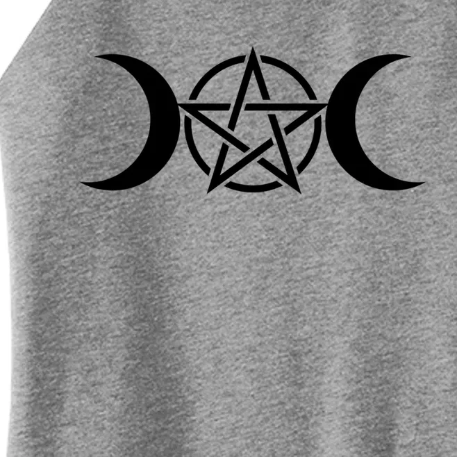 Triple Moon Goddess Pentacle Pagan Wiccan Occult Great Gift Women’s Perfect Tri Rocker Tank