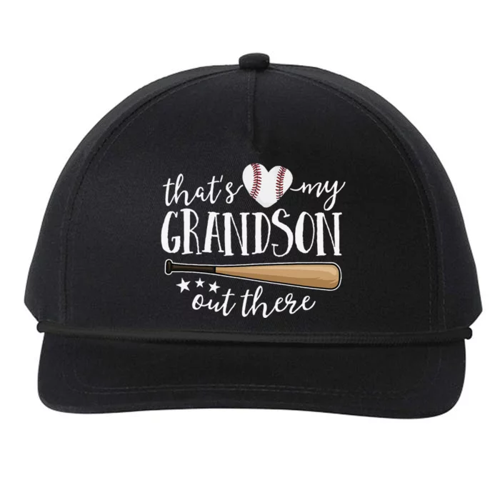 ThatS My Grandson Out There Gift Women Baseball Grandma Snapback Five-Panel Rope Hat