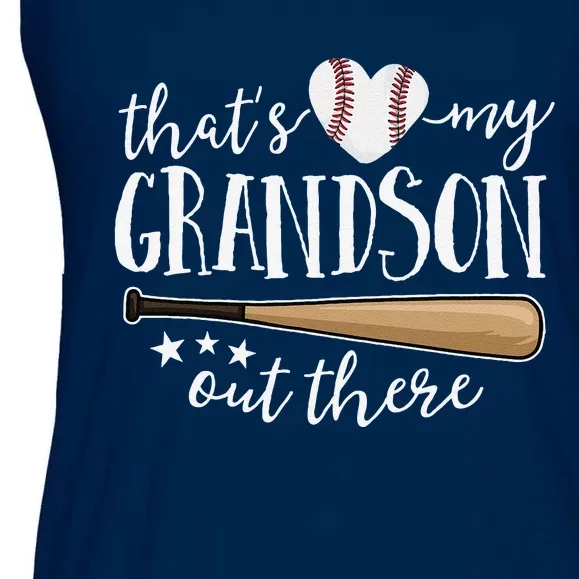 ThatS My Grandson Out There Gift Women Baseball Grandma Ladies Essential Flowy Tank