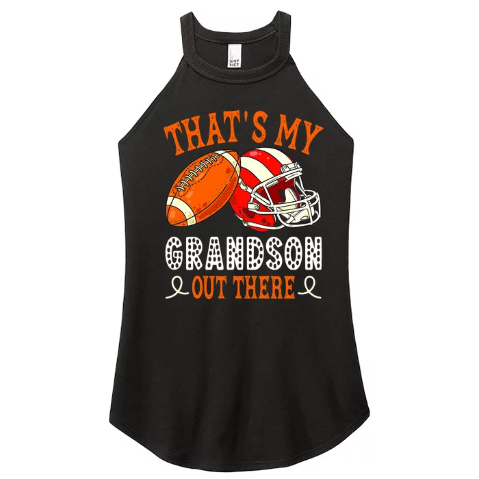 Thats My Grandson Out There Funny Football Grandma Women’s Perfect Tri Rocker Tank