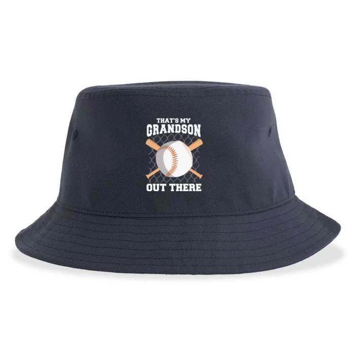 ThatS My Grandson Out There Grandma Grandpa Baseball Sustainable Bucket Hat