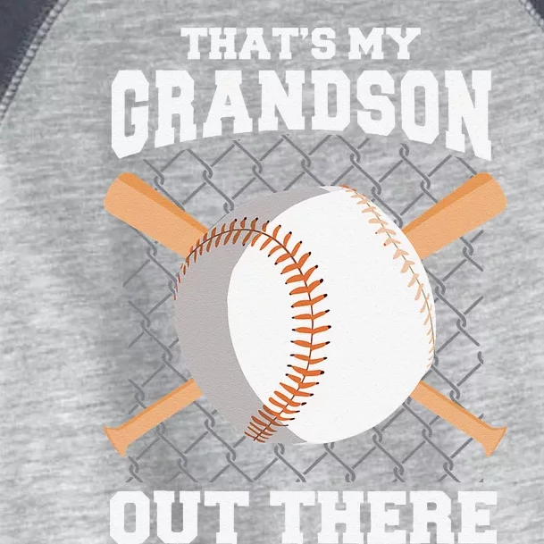 ThatS My Grandson Out There Grandma Grandpa Baseball Toddler Fine Jersey T-Shirt