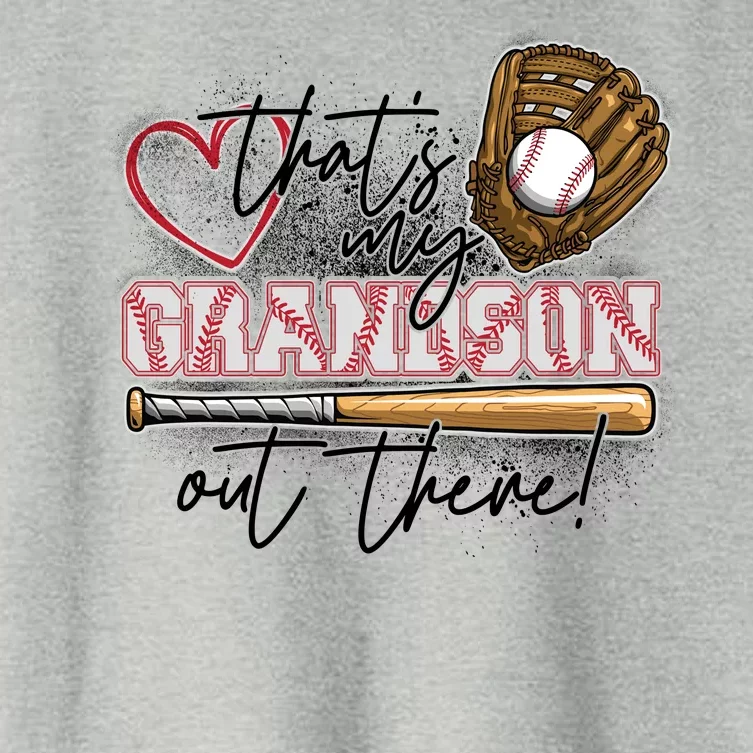 That's My Grandson Out There Proud Baseball Grandparent Women's Crop Top Tee