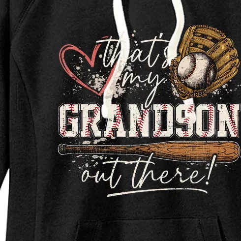 ThatS My Grandson Out There Baseball Grandma Women's Fleece Hoodie