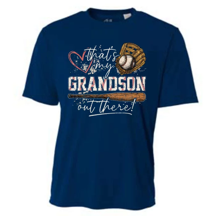 ThatS My Grandson Out There Baseball Grandma Cooling Performance Crew T-Shirt