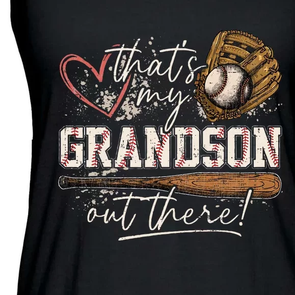 ThatS My Grandson Out There Baseball Grandma Ladies Essential Flowy Tank