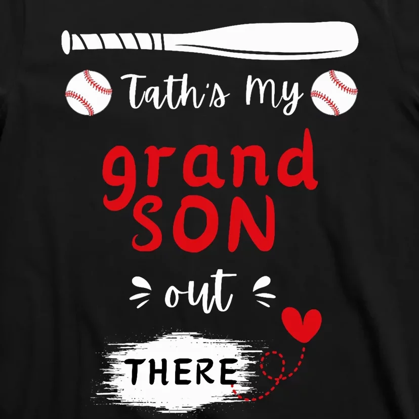 ThatS My Grandson Out There Retro Playing Baseball Grandma T-Shirt