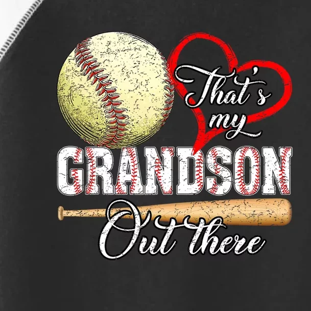 Thats My Grandson Out There Baseball Grandma Mothers Day Toddler Fine Jersey T-Shirt