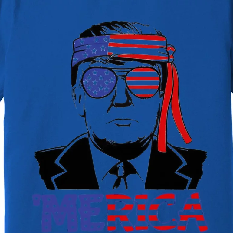 Trump Merica Gift Funny Trump 4th Of July American Flag Gift Premium T-Shirt