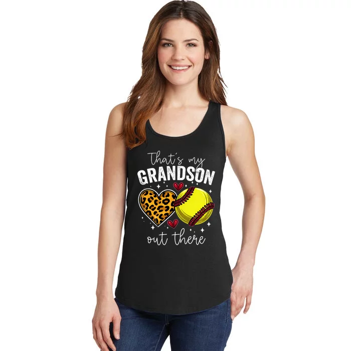 ThatS My Grandson Out There Baseball Grandma MotherS Day Ladies Essential Tank