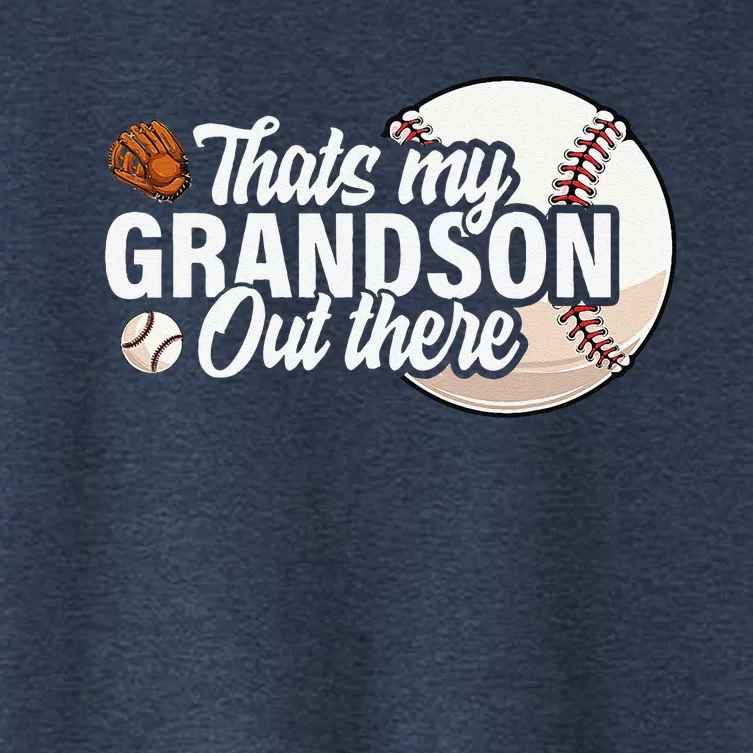 ThatS My Grandson Out There Baseball Grandpa Grandma Women's Crop Top Tee