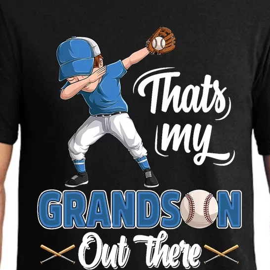 Thats My Grandson Out There Baseball Grandpa Grandma Pajama Set