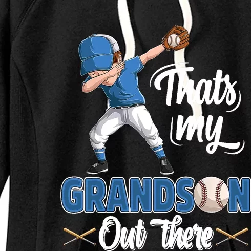 Thats My Grandson Out There Baseball Grandpa Grandma Women's Fleece Hoodie