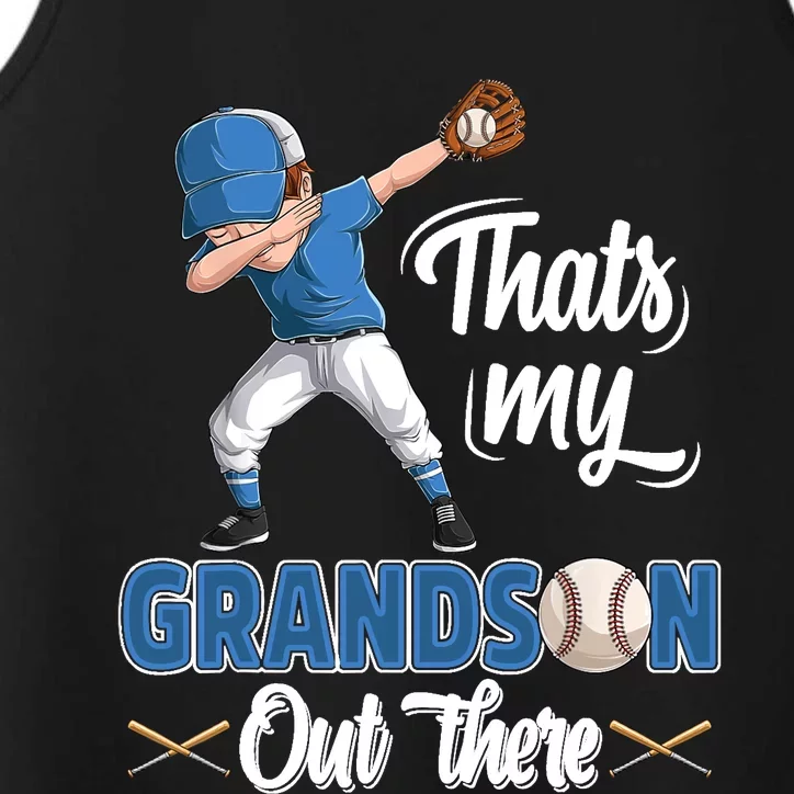 Thats My Grandson Out There Baseball Grandpa Grandma Performance Tank