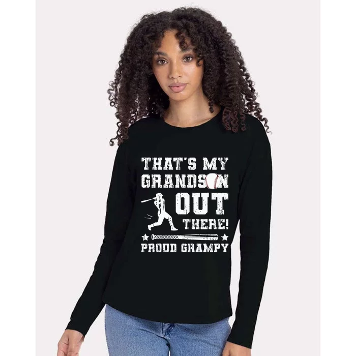 ThatS My Grandson Baseball Grampy Of A Baseball Player Womens Cotton Relaxed Long Sleeve T-Shirt