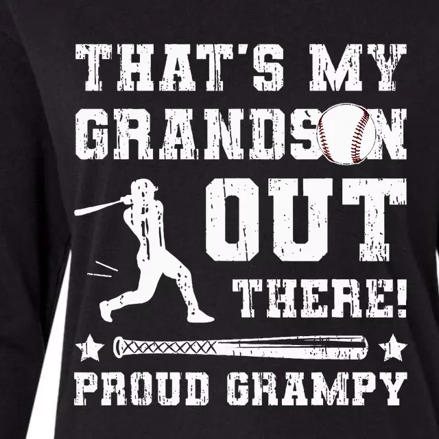 ThatS My Grandson Baseball Grampy Of A Baseball Player Womens Cotton Relaxed Long Sleeve T-Shirt