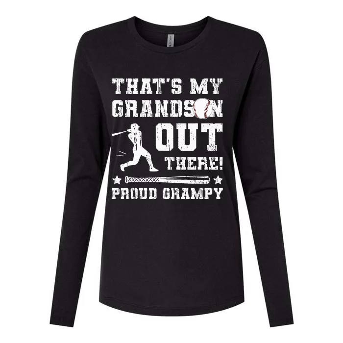 ThatS My Grandson Baseball Grampy Of A Baseball Player Womens Cotton Relaxed Long Sleeve T-Shirt