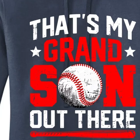 That's My Grandson Out There Grandparent Baseball Mama Papa Women's Pullover Hoodie