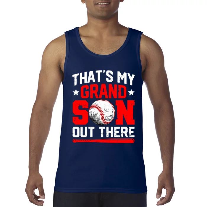 That's My Grandson Out There Grandparent Baseball Mama Papa Tank Top