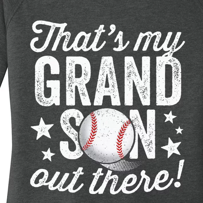 Thats My Grandson Out There Baseball Grandma Women's Perfect Tri Tunic Long Sleeve Shirt