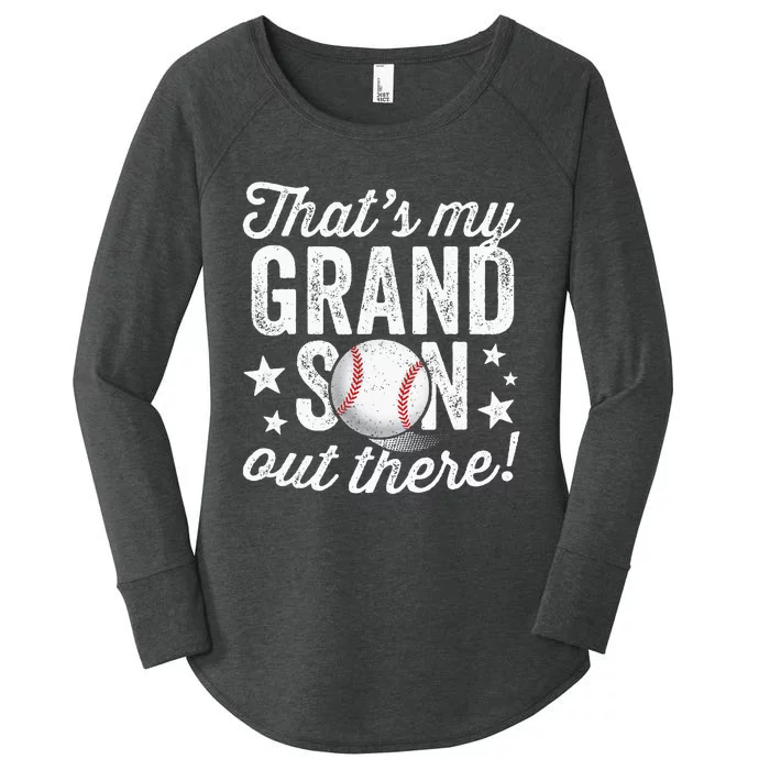 Thats My Grandson Out There Baseball Grandma Women's Perfect Tri Tunic Long Sleeve Shirt