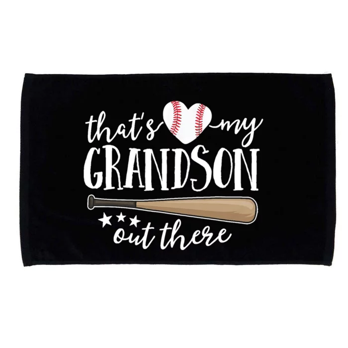 That's My Grandson Out There Baseball Grandma Grandpa Cute Microfiber Hand Towel