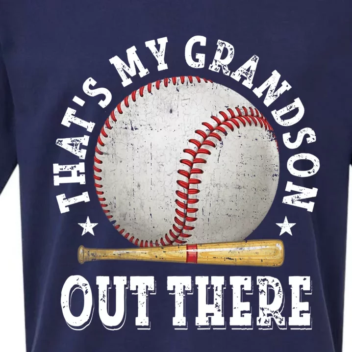 That's My Grandson Out There Baseball Mother's Day Sueded Cloud Jersey T-Shirt