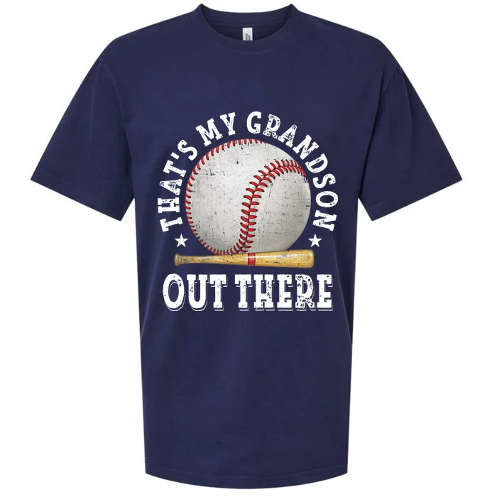 That's My Grandson Out There Baseball Mother's Day Sueded Cloud Jersey T-Shirt