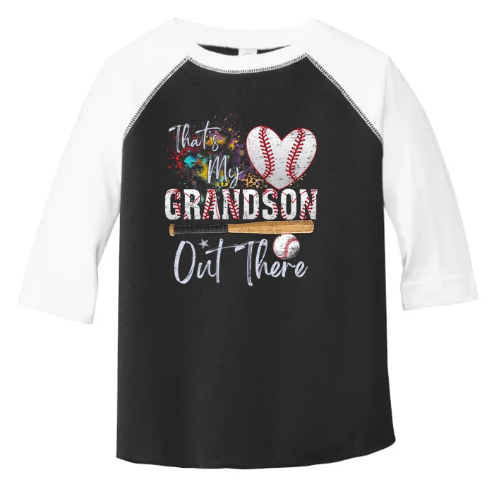 That's My Grandson Out There Baseball Grandma Mothers Day Toddler Fine Jersey T-Shirt