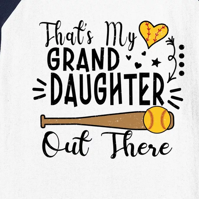 ThatS My Granddaughter Out There Softball Grandma Grandpa Gift Baseball Sleeve Shirt